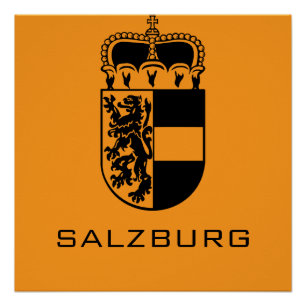 Coat of Arms of Salzburg Monochrome Fine Art Poster
