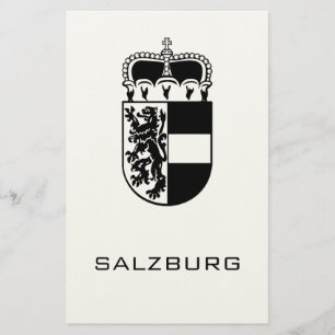 Coat of Arms of Salzburg Monochrome Fine Art Stationery