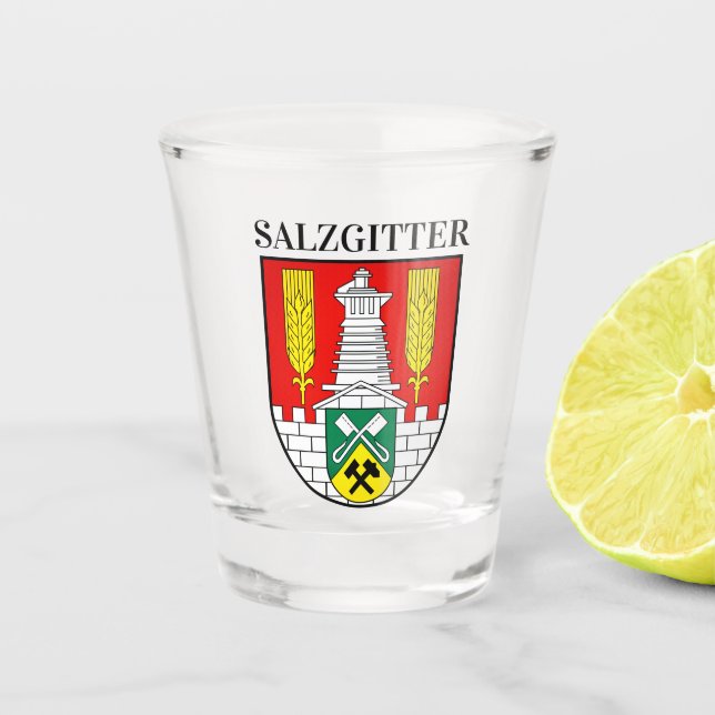 Coat of Arms of Salzgitter, Germany Shot Glass (Front)