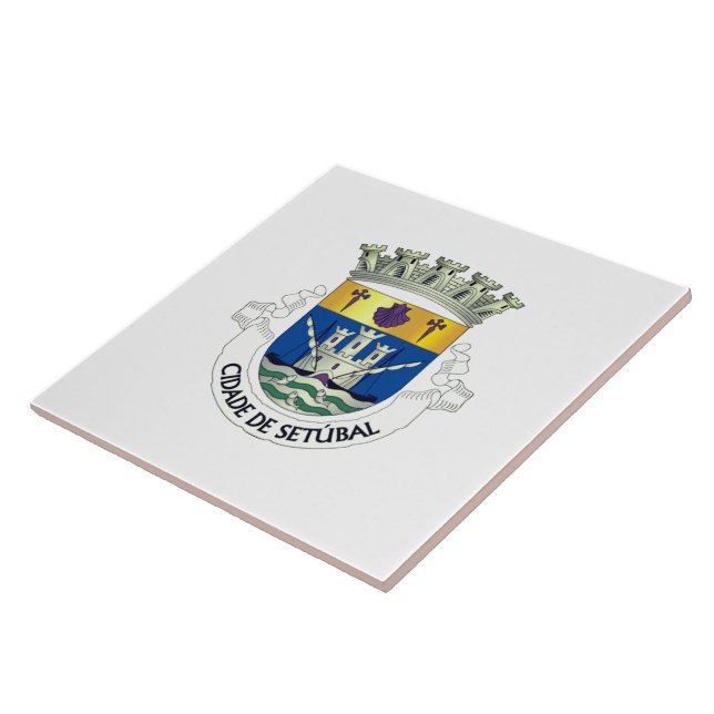 Coat of Arms of Setúbal, PORTUGAL Ceramic Tile (Side)