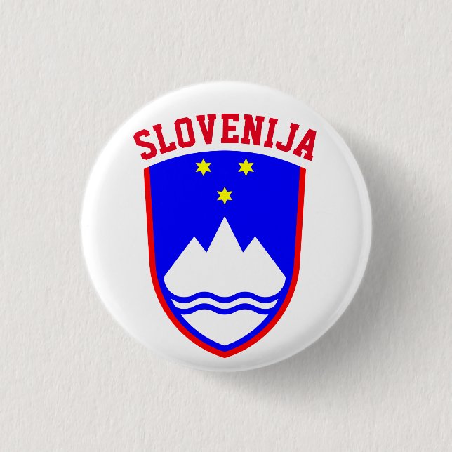 Coat of Arms of SLOVENIA 3 Cm Round Badge (Front)