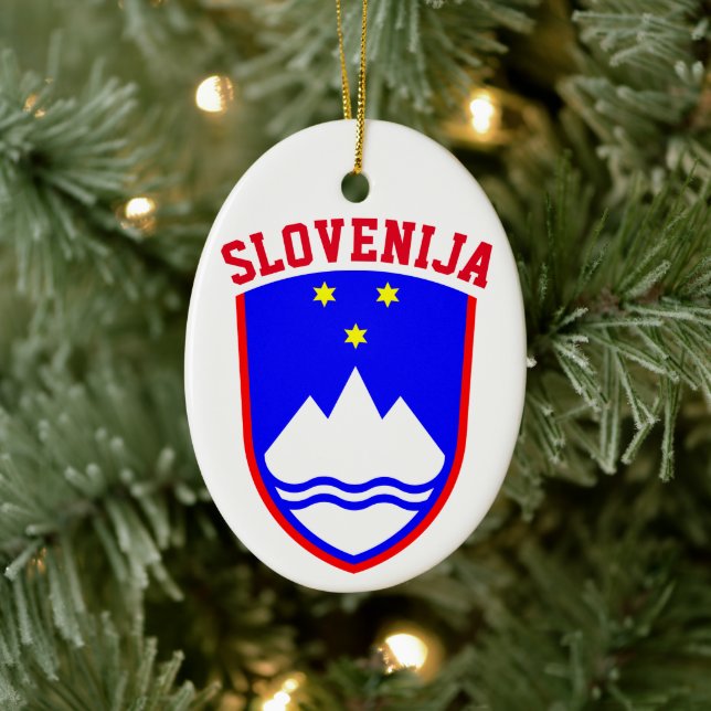 Coat of Arms of SLOVENIA Ceramic Ornament (Tree)