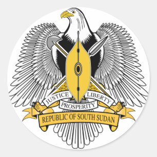 Coat of arms of South Sudan Classic Round Sticker