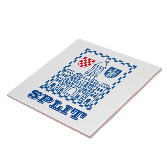 Coat of Arms of Split, Croatia Ceramic Tile (Side)