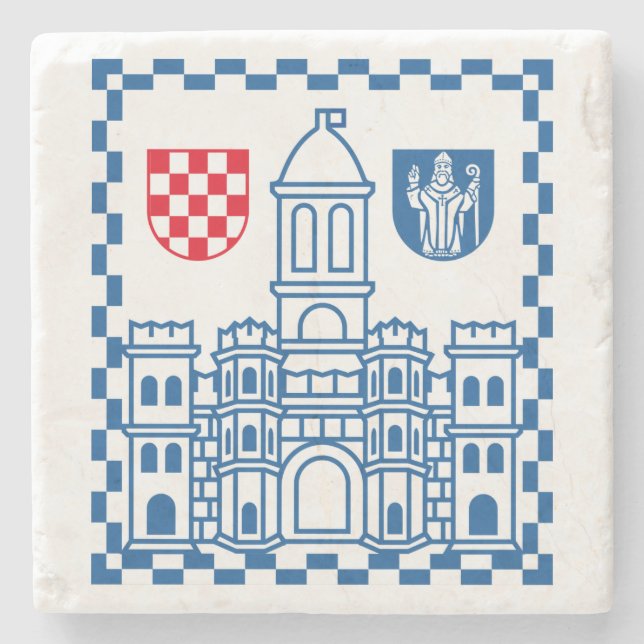Coat of Arms of Split, Croatia Stone Coaster (Front)