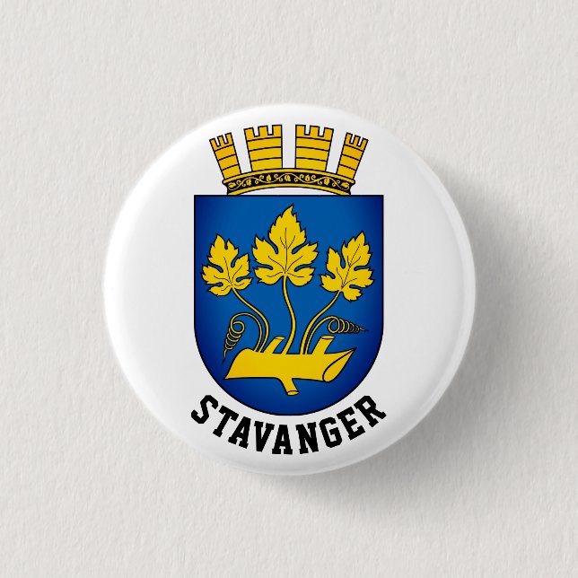 Coat of Arms of Stavanger, Norway 3 Cm Round Badge (Front)