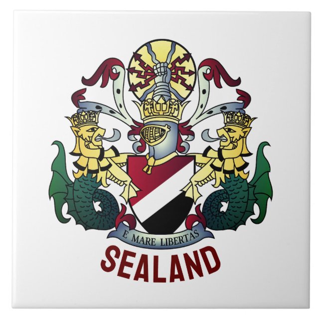 Coat of Arms of the Principality of Sealand Ceramic Tile (Front)