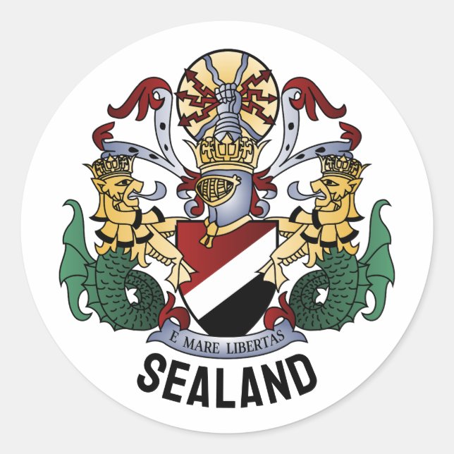 Coat of Arms of the Principality of Sealand Classic Round Sticker (Front)