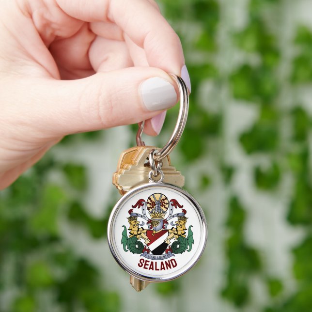 Coat of Arms of the Principality of Sealand Key Ring (Hand)