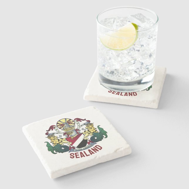 Coat of Arms of the Principality of Sealand Stone Coaster (Side)