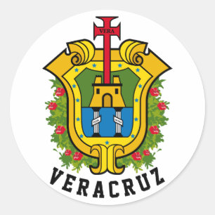Coat of Arms of the state of Veracruz (Mexico) Classic Round Sticker