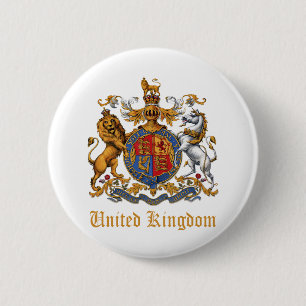 COAT OF ARMS OF THE UNITED KINGDOM 6 CM ROUND BADGE