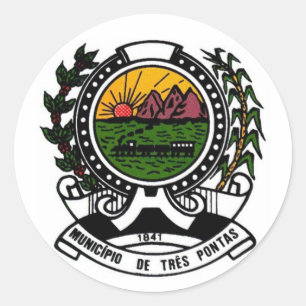 Coat of Arms of Três Pontas, Minas Gerais - BRAZI Classic Round Sticker