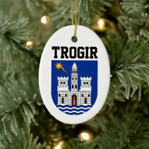 Coat of Arms of Trogir, Croatia Ceramic Ornament