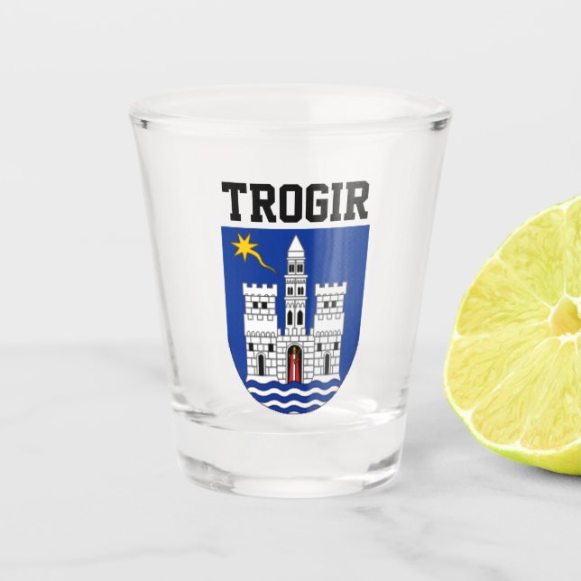 Coat of Arms of Trogir, Croatia Shot Glass (Front)
