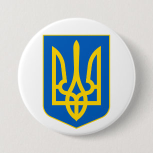 Coat of Arms of Ukraine Герб України Bu 7.5 Cm Round Badge