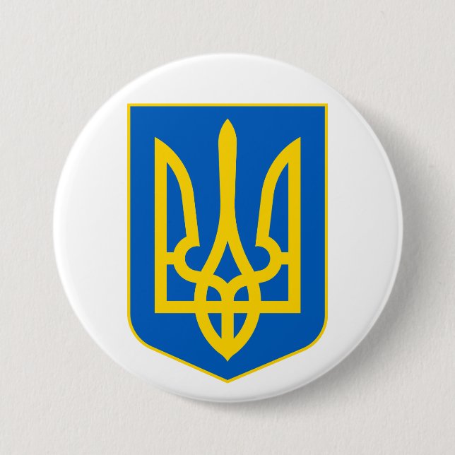 Coat of Arms of Ukraine Герб України Button Badge (Front)