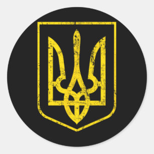 Coat Of Arms Of Ukraine 4 Classic Round Sticker