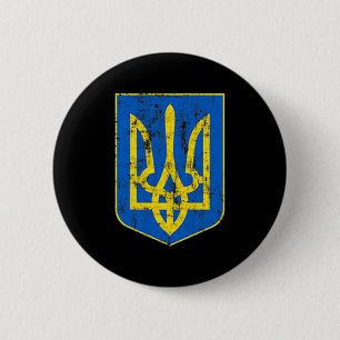 Coat of Arms of Ukraine 6 Cm Round Badge