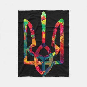 Coat Of Arms Of Ukraine In National Colours Ukrain Fleece Blanket