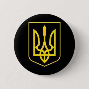 Coat Of Arms Of Ukraine - Slava Ukraini 6 Cm Round Badge