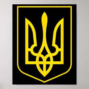 Coat Of Arms Of Ukraine - Slava Ukraini Poster