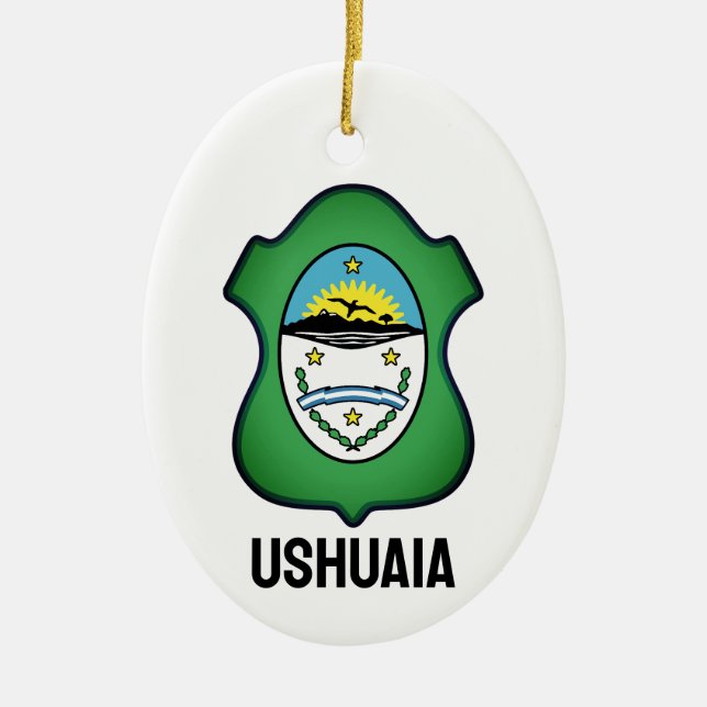 Coat of arms of Ushuaia - Argentina Ceramic Ornament (Front)
