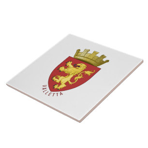 Coat of arms of Valletta, MALTA Ceramic Tile