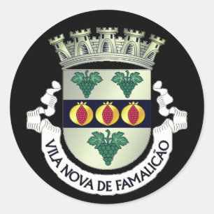 Coat of Arms of Vila Nova de Famalicão, PORTUGAL Classic Round Sticker
