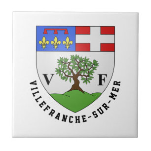 Coat of Arms of Villefranche-sur-Mer, France Ceramic Tile