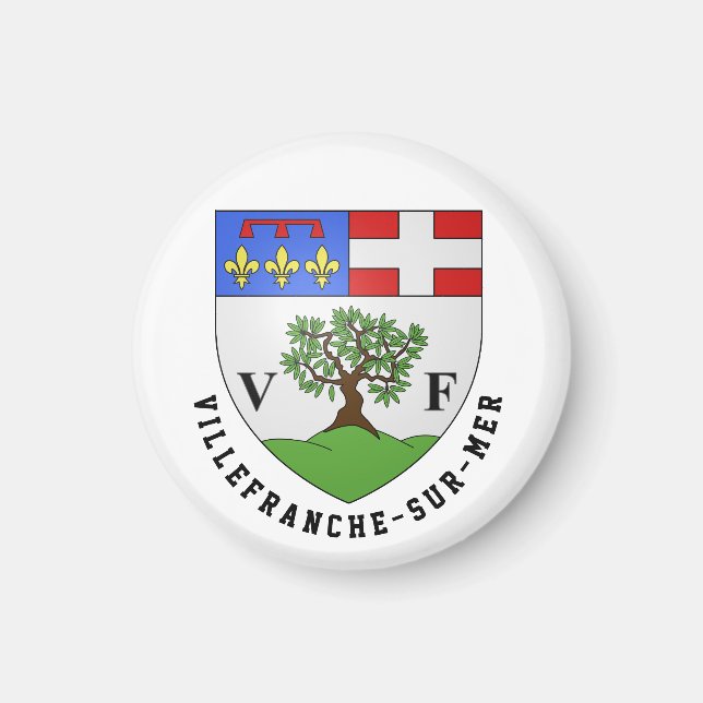 Coat of Arms of Villefranche-sur-Mer, France Magnet (Front)