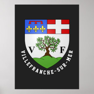 Coat of Arms of Villefranche-sur-Mer, France Poster