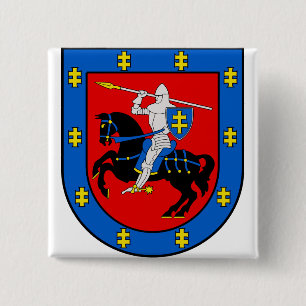 Coat of Arms of Vilnius County 15 Cm Square Badge