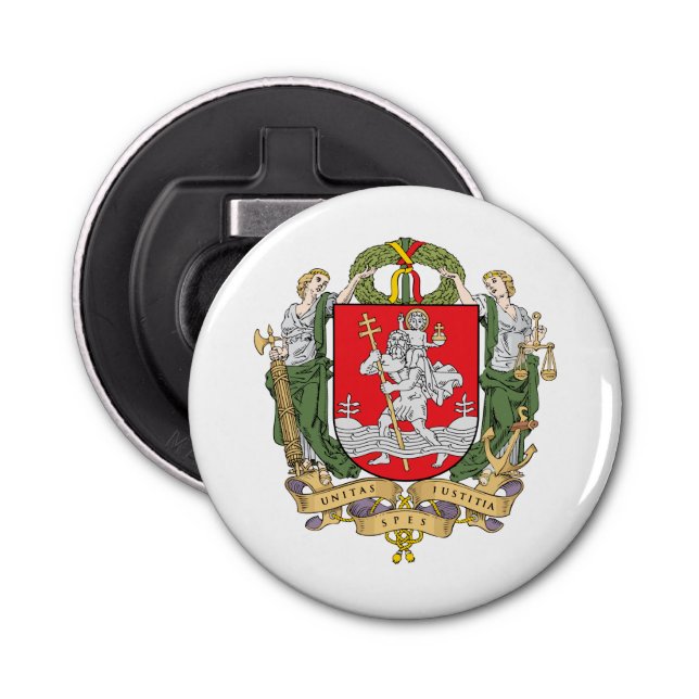 Coat of arms of Vilnius, Lithuania Bottle Opener (Front)