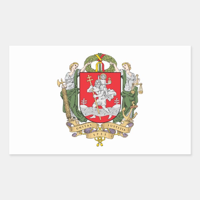 Coat of arms of Vilnius, Lithuania Rectangular Sti Rectangular Sticker (Front)