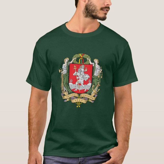 Coat of arms of Vilnius, Lithuania T-Shirt (Front)