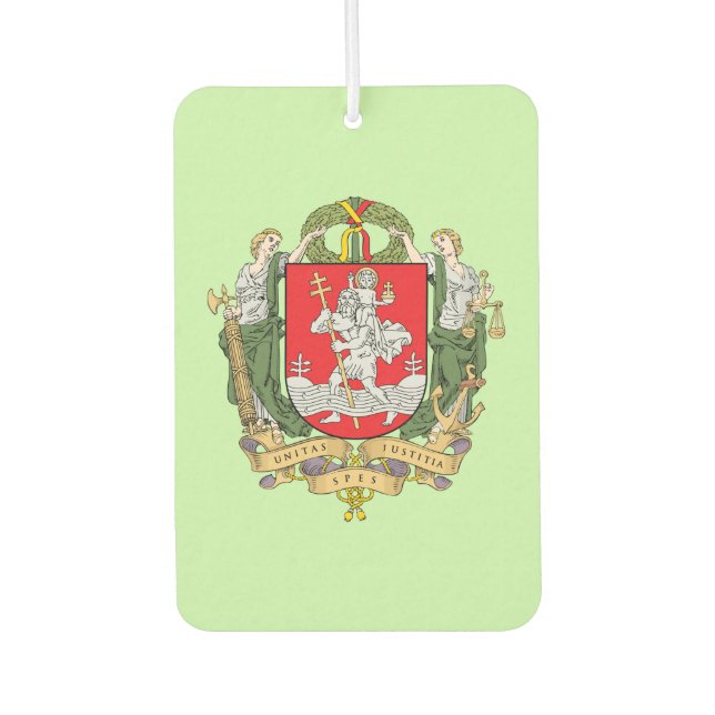 Coat of arms of Vilnius, Lithuania Tote Bag Car Air Freshener (Front)