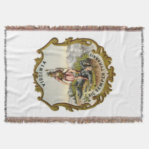 Coat of arms of Virginia (1876) Throw Blanket