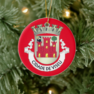 Coat of Arms of Viseu, PORTUGAL Ceramic Ornament
