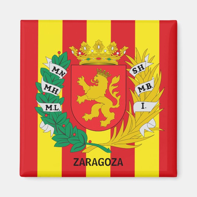 Coat of Arms of Zaragoza, SPAIN Magnet (Front)