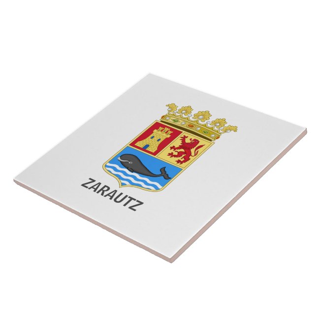 Coat of Arms of Zarautz - Gipuzkoa Ceramic Tile (Side)
