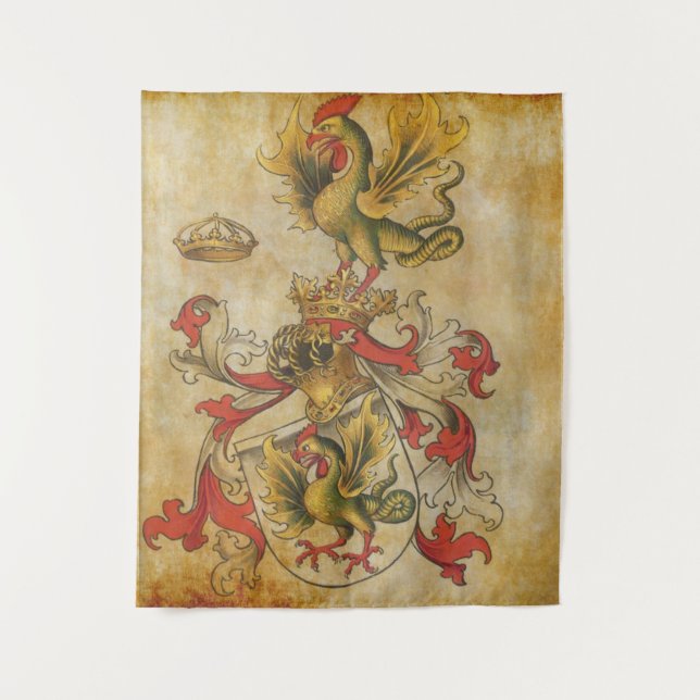 coat of arms on parchment ver 5 tapestry (Front)