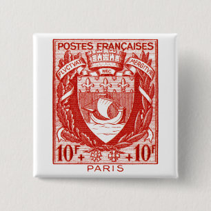 Coat of Arms Paris, France 15 Cm Square Badge