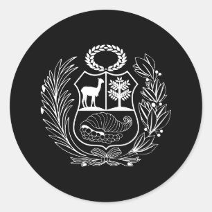 Coat of Arms Peruvian Flag  Classic Round Sticker