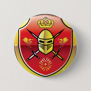 Coat of Arms Royal Knight logo 6 Cm Round Badge