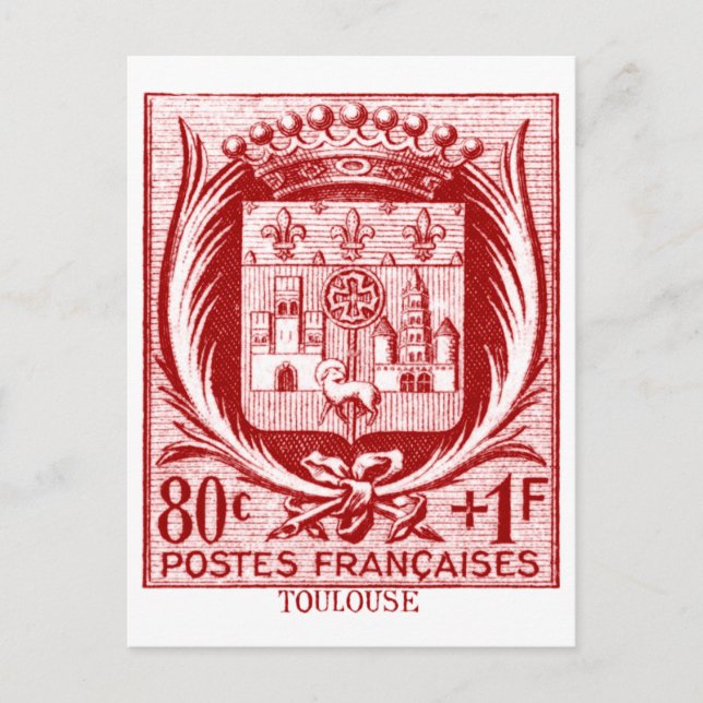Coat of Arms, Toulouse France Postcard (Front)
