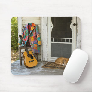Coat of Many Colours with Guitar and Cat Mouse Pad