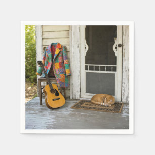 Coat of Many Colours with Guitar and Cat Napkin