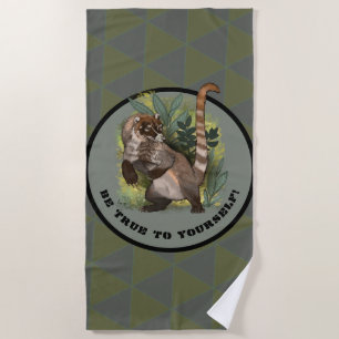 Coatamundi or White Nosed Coati Beach Towel