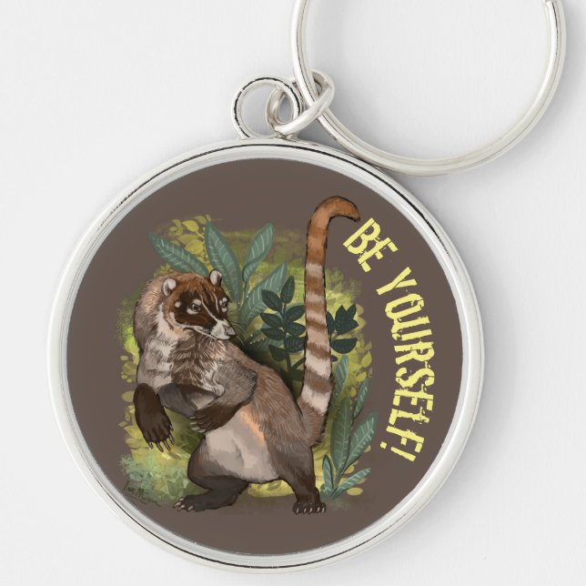 Coatamundi or White Nosed Coati Key Ring (Front)